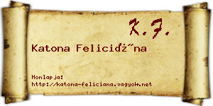 Katona Feliciána névjegykártya